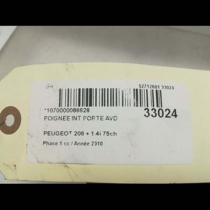 Poignee int porte avd occasion PEUGEOT 206 + Phase 1 03-2009->05-2013 1.4i 75ch 914480 3