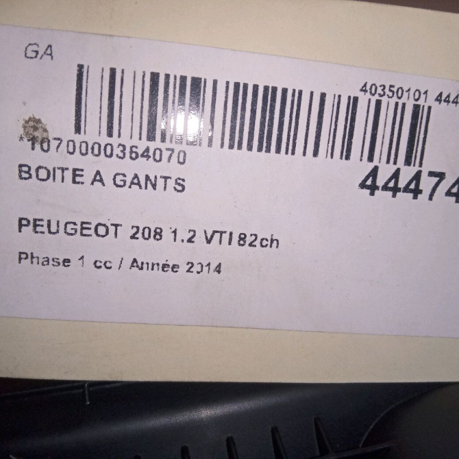 Boite à gants occasion PEUGEOT 208 208 Phase 1 2012-03-01->2015-09-30 1.2 VTI 82ch 4