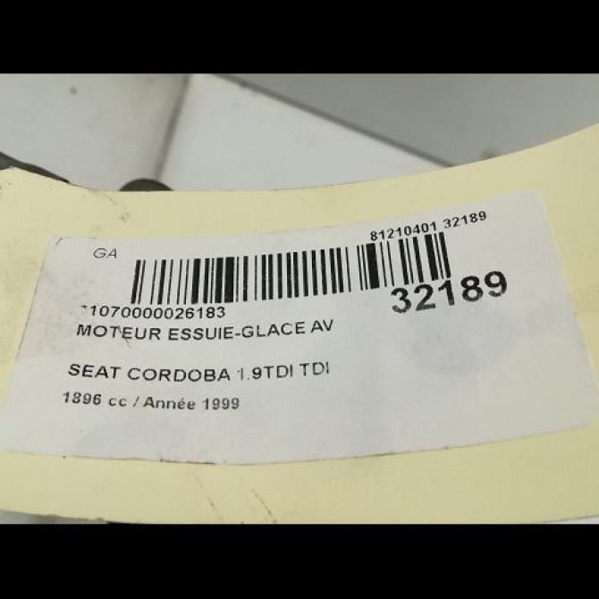 Moteur essuie-glace avant occasion SEAT CORDOBA I Phase 2 09-1999->10-2002 6