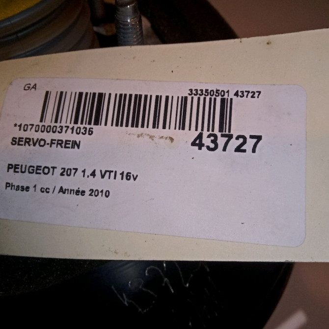 Servo-frein occasion PEUGEOT 207 Phase 1 04-2006->06-2013 1.4 VTI 16v 95ch 1609895380 4