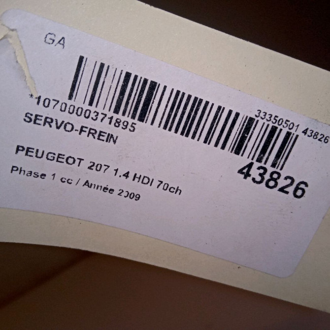 Servo-frein occasion PEUGEOT 207 Phase 1 04-2006->06-2013 1.4 HDI 70ch 1609895380 4
