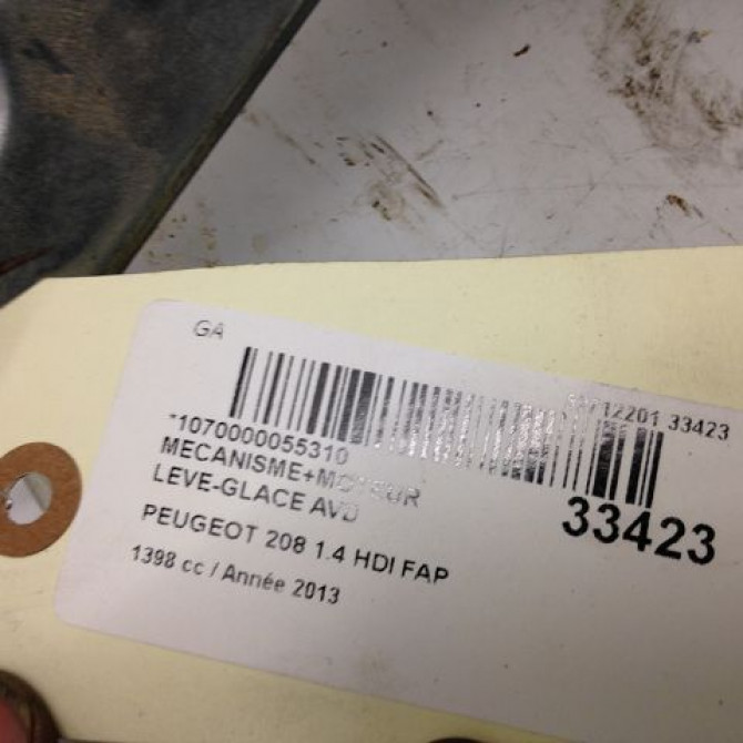 Mecanisme + moteur lève-glace avant droit occasion PEUGEOT 208 208 Phase 1 2012-03-01->2015-09-30 1.4 HDI 68ch 9673154380 3