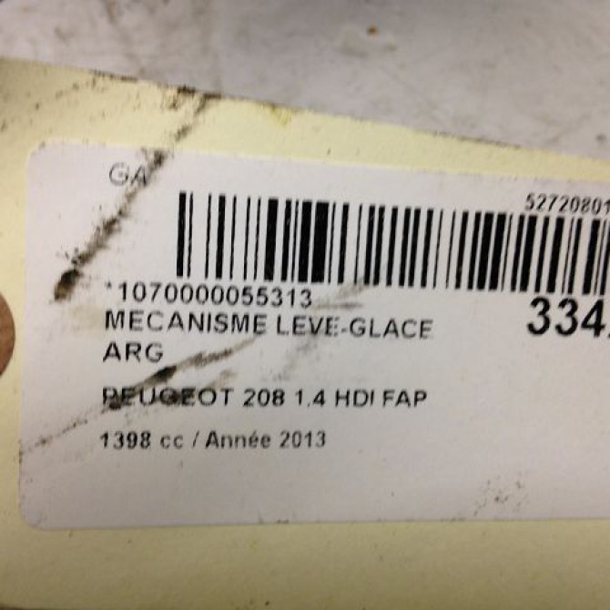 Mecanisme leve-glace arrière gauche occasion PEUGEOT 208 208 Phase 1 2012-03-01->2015-09-30 1.4 HDI 68ch 9673153980 3