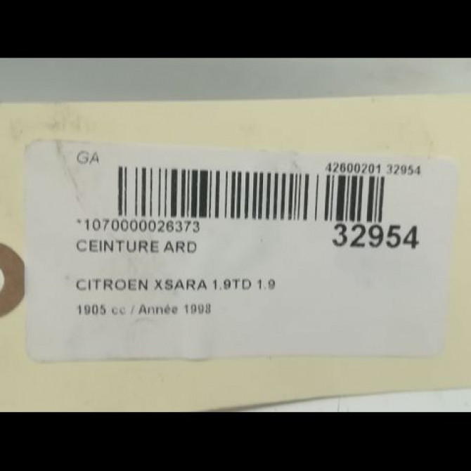 Ceinture arrière droite occasion CITROEN XSARA Phase 1 02-1998->09-2000 1.9 TD 8973JF 4