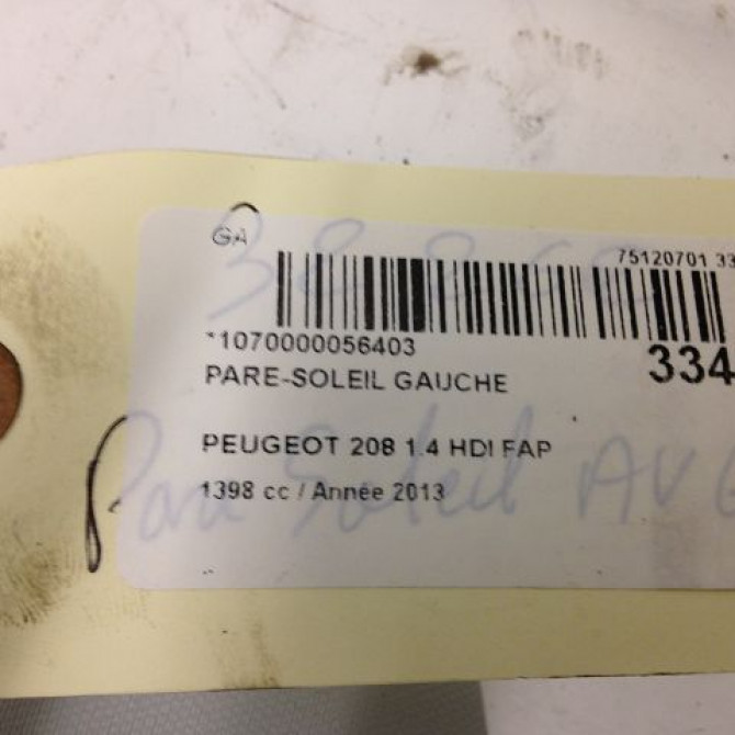 Pare-soleil gauche occasion PEUGEOT 208 208 Phase 1 2012-03-01->2015-09-30 1.4 HDI 68ch 16079196PR 3