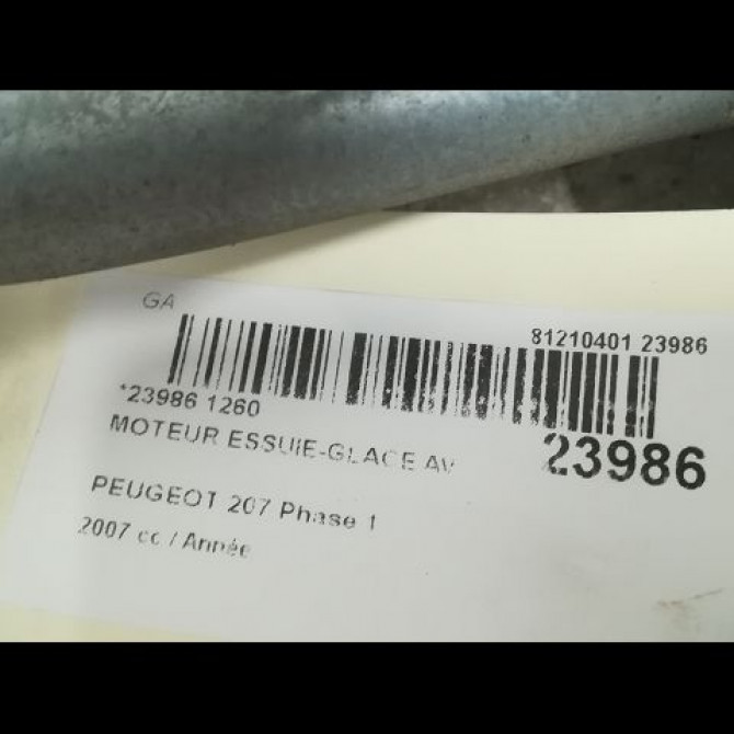 Moteur essuie-glace avant occasion PEUGEOT 207 Phase 1 04-2006->06-2013 6405CH 3