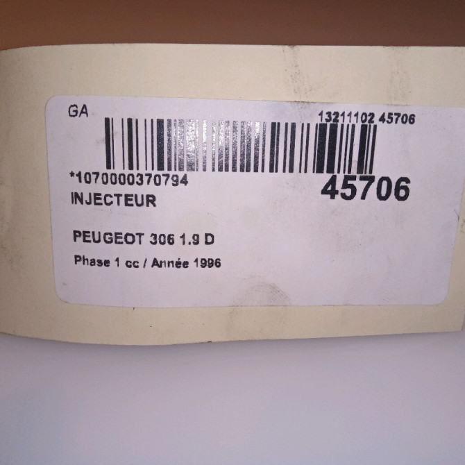Injecteur occasion PEUGEOT 306 Phase 1 09-1994->03-1997 1.9 D 4