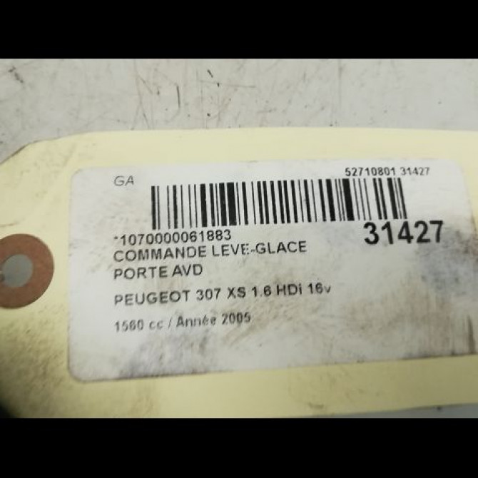 Commande lève-glace porte avant droite occasion PEUGEOT 307 Phase 1 04-2001->06-2005 1.6 HDI 16v 110ch 6554E7 4