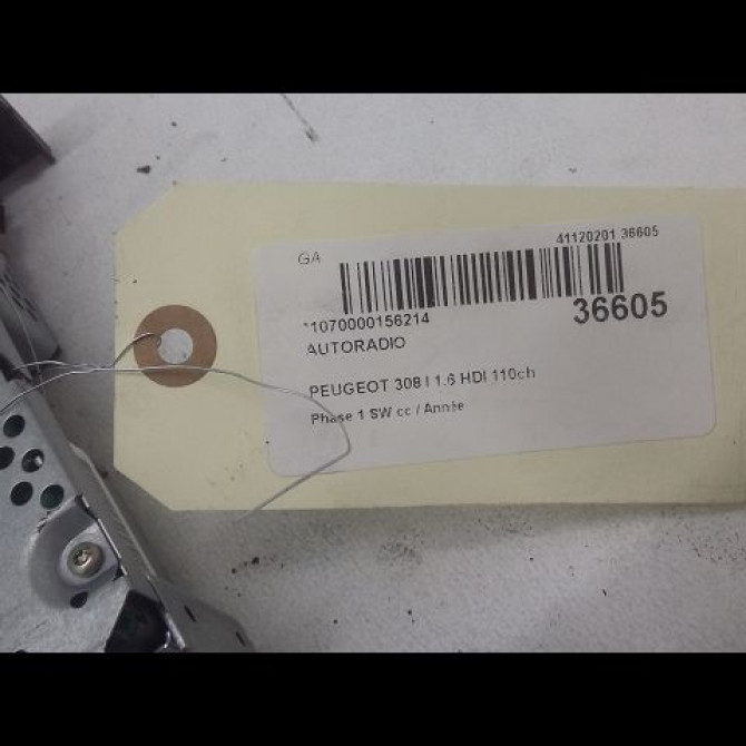 Autoradio occasion PEUGEOT 308 I Phase 1 SW 05-2008->03-2011 1.6 HDI 110ch 16077681XH 4