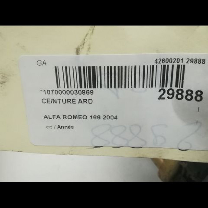 Ceinture arrière droite occasion ALFA ROMEO 166 156017439 4