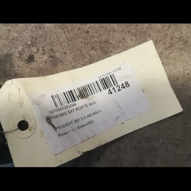 Poignee ext porte avg occasion PEUGEOT 307 Phase 1 04-2001->06-2005 2.0 HDI 90ch 9101W3 2