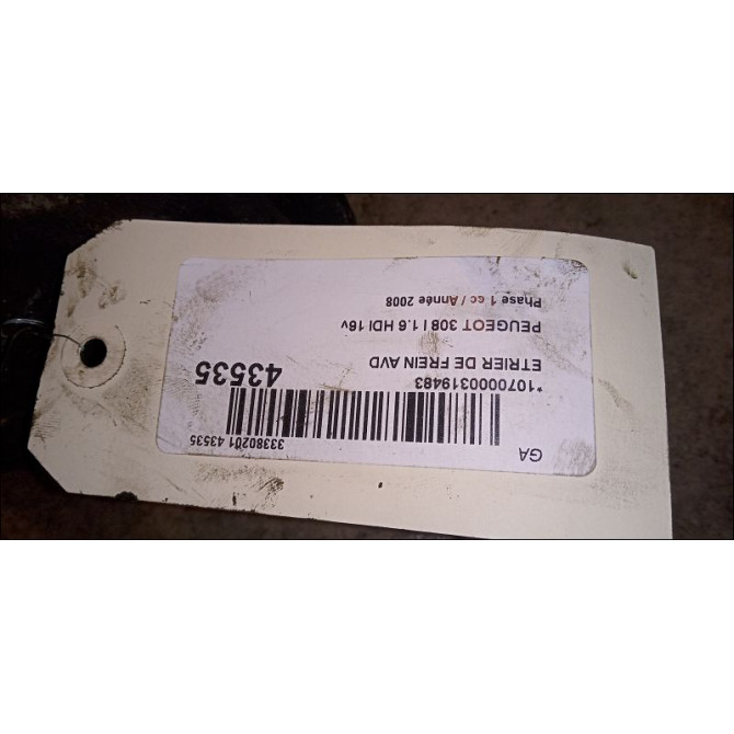 Etrier de frein avant droit occasion PEUGEOT 308 I Phase 1 09-2007->03-2011 1.6 HDI 16v 110ch 4401N9 3