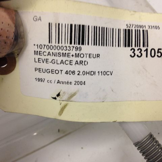 Mecanisme+moteur leve-glace ard occasion PEUGEOT 406 Phase 2 04-1999->04-2004 2.0 HDI 110ch 922457 4