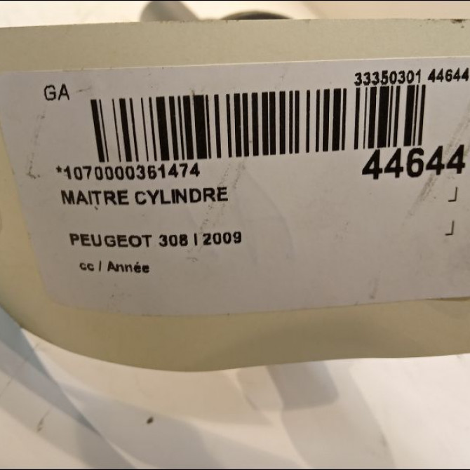 Maitre cylindre occasion PEUGEOT 308 I 4601V0 4