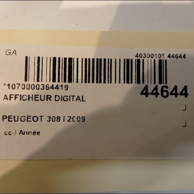 Afficheur digital occasion PEUGEOT 308 I 4