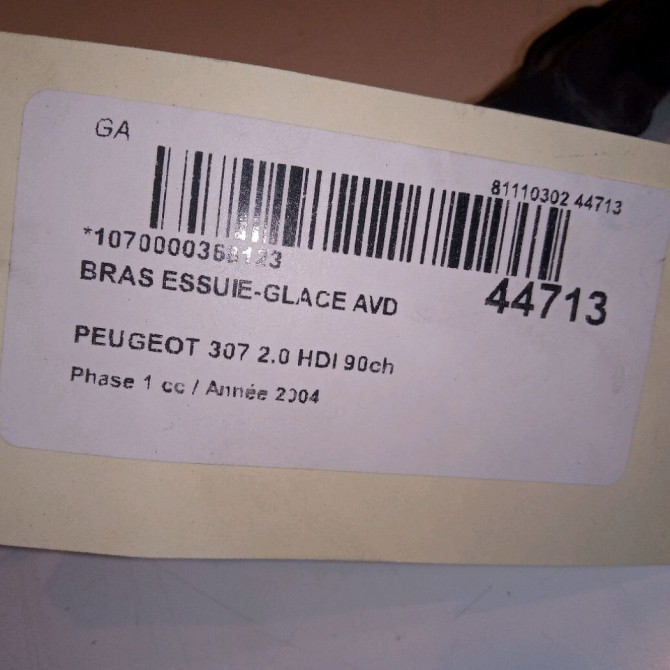 Bras essuie-glace avant droit occasion PEUGEOT 307 Phase 1 04-2001->06-2005 2.0 HDI 90ch 6429Y8 3