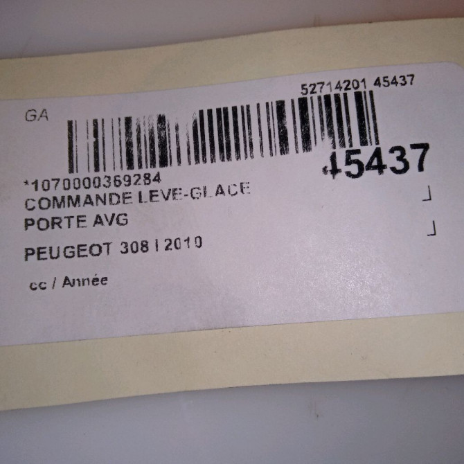 Commande lève-glace porte avant gauche occasion PEUGEOT 308 I 649024 4