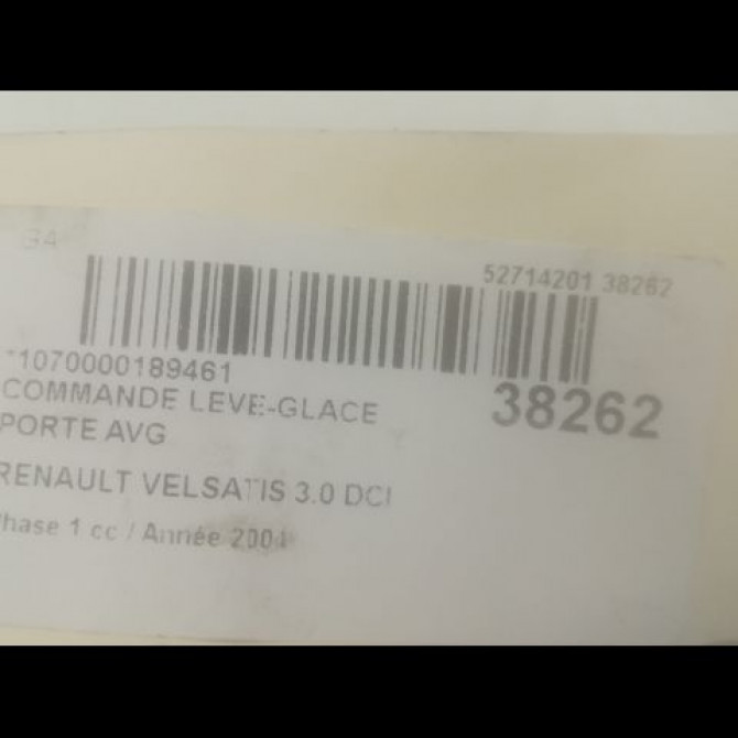 Commande lève-glace porte avant gauche occasion RENAULT VELSATIS Phase 1 01-2002->04-2005 3.0 DCI V6 177ch 7701208404 3
