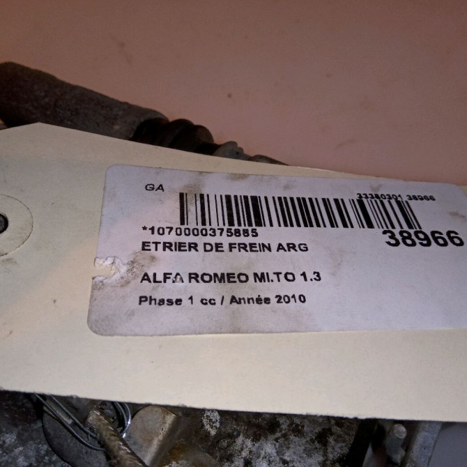 Etrier de frein arrière gauche occasion ALFA ROMEO MI.TO MI.TO Phase 1 2008-09-01->2016-12-31 1.3 JTDM 95ch 77365743 4