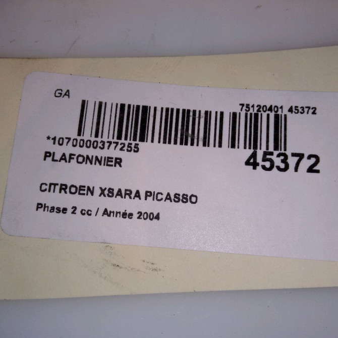 Plafonnier occasion CITROEN XSARA PICASSO Phase 2 02-2004->12-2010 1.6 HDI 110ch 6362N4 4