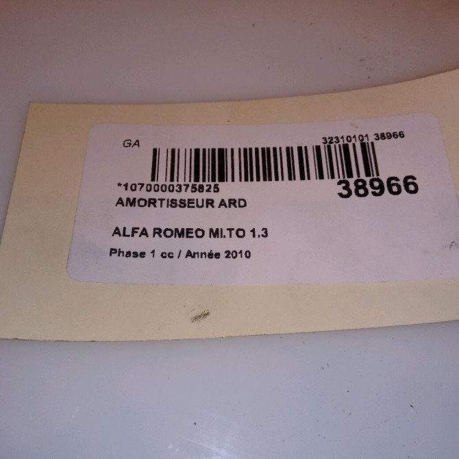 Amortisseur arrière droit occasion ALFA ROMEO MI.TO MI.TO Phase 1 2008-09-01->2016-12-31 1.3 JTDM 95ch 50516724 4