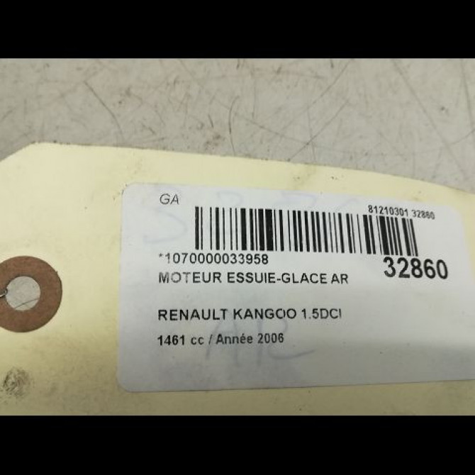 Moteur essuie-glace arrière occasion RENAULT KANGOO I Phase 2 03-2003->06-2010 8200365163 4