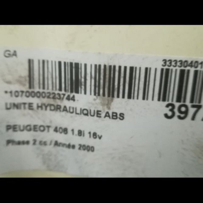 Unité hydraulique ABS occasion PEUGEOT 406 Phase 2 04-1999->04-2004 1.8i 16v 4541W0 4