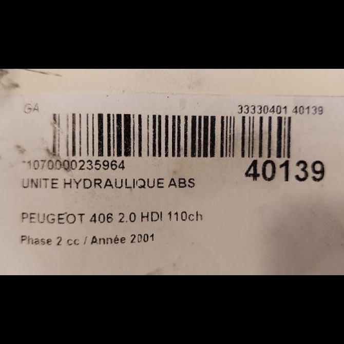Unité hydraulique ABS occasion PEUGEOT 406 Phase 2 04-1999->04-2004 2.0 HDI 110ch 4541W0 3