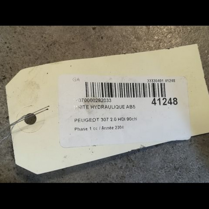 Unité hydraulique ABS occasion PEUGEOT 307 Phase 1 04-2001->06-2005 2.0 HDI 90ch 4541T4 4