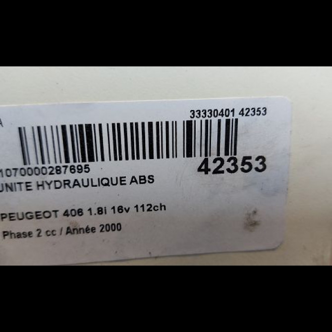 Unité hydraulique ABS occasion PEUGEOT 406 Phase 2 04-1999->04-2004 1.8i 16v 112ch 4541W0 4