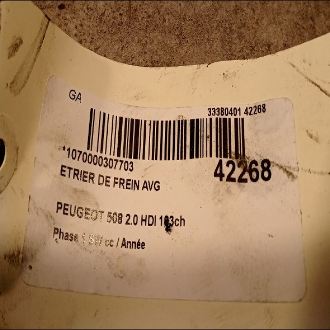 Etrier de frein avant gauche occasion PEUGEOT 508 Phase 1 04-1995->04-1999 2.0 HDI 163ch 4401R6 3