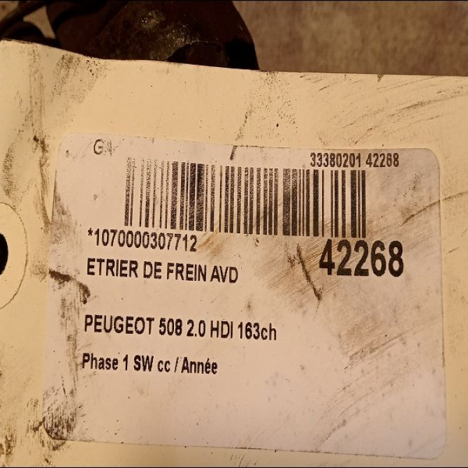 Etrier de frein avant droit occasion PEUGEOT 508 Phase 1 04-1995->04-1999 2.0 HDI 163ch 4401R7 3