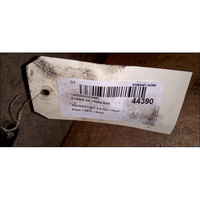 Etrier de frein avant gauche occasion PEUGEOT 307 Phase 1 SW 03-2002->07-2004 2.0 HDi 110ch 4400N2 3