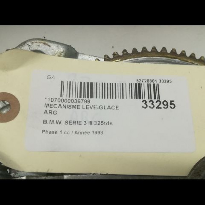 Mecanisme leve-glace arrière gauche occasion B.M.W. SERIE 3 III Phase 1 01-1991->04-1998 325tds 51348227347 4