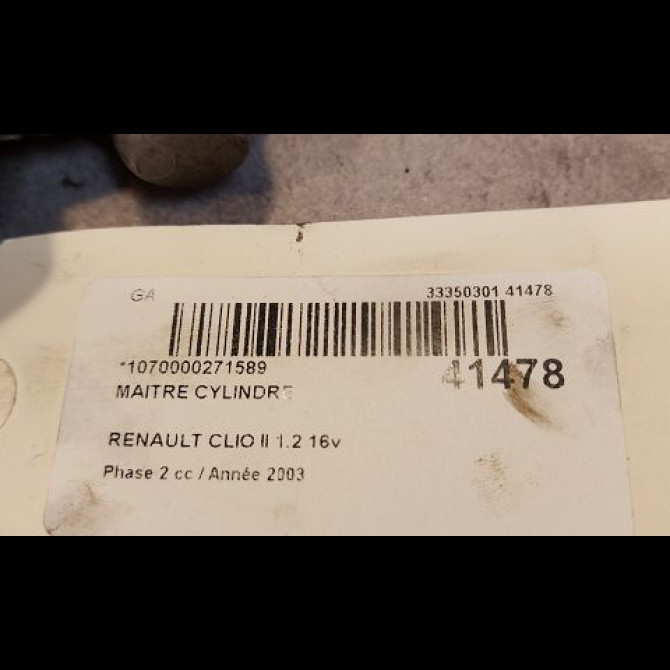 Maitre cylindre occasion RENAULT CLIO II Phase 2 06-2001->07-2006 1.2 16v 7701205742 3
