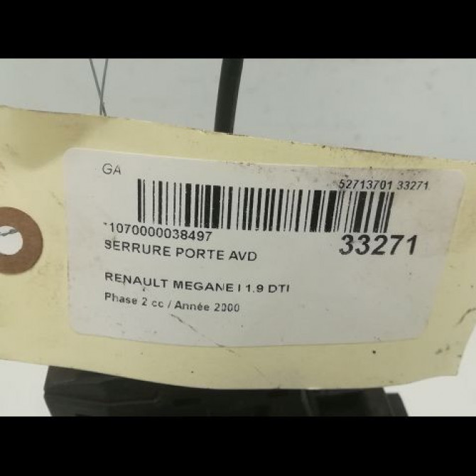 Serrure porte avd occasion RENAULT MEGANE I Phase 2 03-1999->06-2003 1.9 DTI 7701473172 4