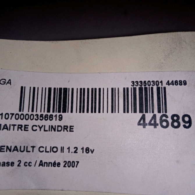 Maitre cylindre occasion RENAULT CLIO II Phase 2 06-2001->07-2006 1.2 16v 7701205742 3