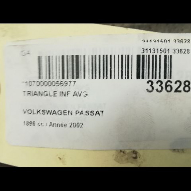 Triangle inf avg occasion VOLKSWAGEN PASSAT IV Phase 2 10-2000->03-2005 1.9 TDI 130ch 4B0407151 3