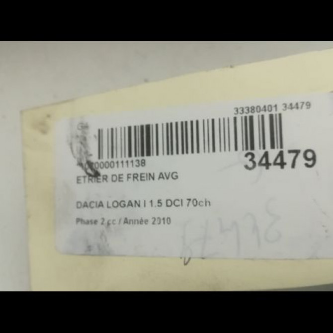 Etrier de frein avant gauche occasion DACIA LOGAN I Phase 2 07-2008->12-2012 1.5 DCI 70ch 7701208332 3