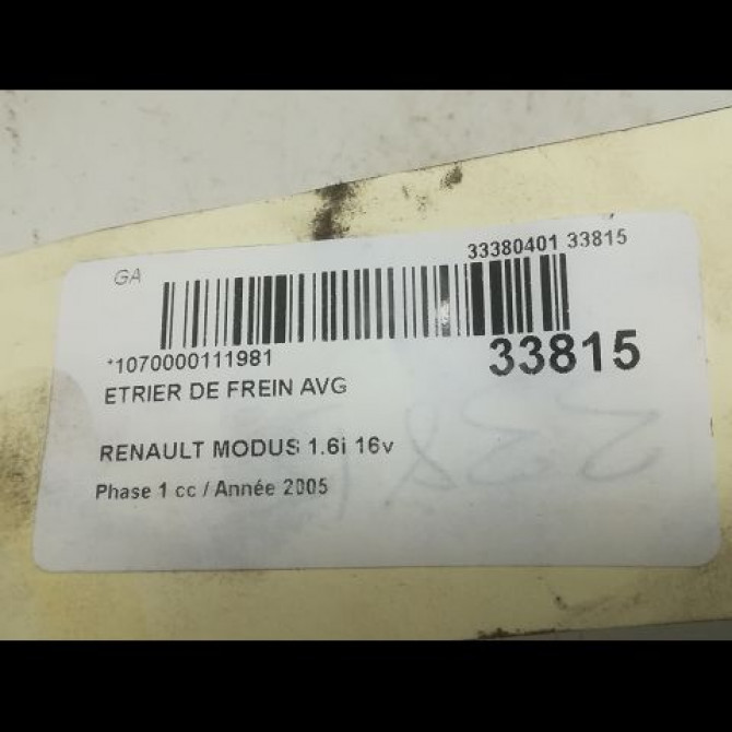 Etrier de frein avant gauche occasion RENAULT MODUS Phase 1 09-2004->12-2007 1.6i 16v 7701208332 3