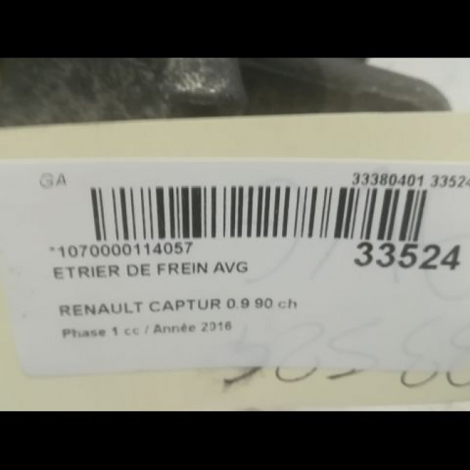 Etrier de frein avant gauche occasion RENAULT CAPTUR Phase 1 02-2013->... 0.9 90 ch 7701208332 3