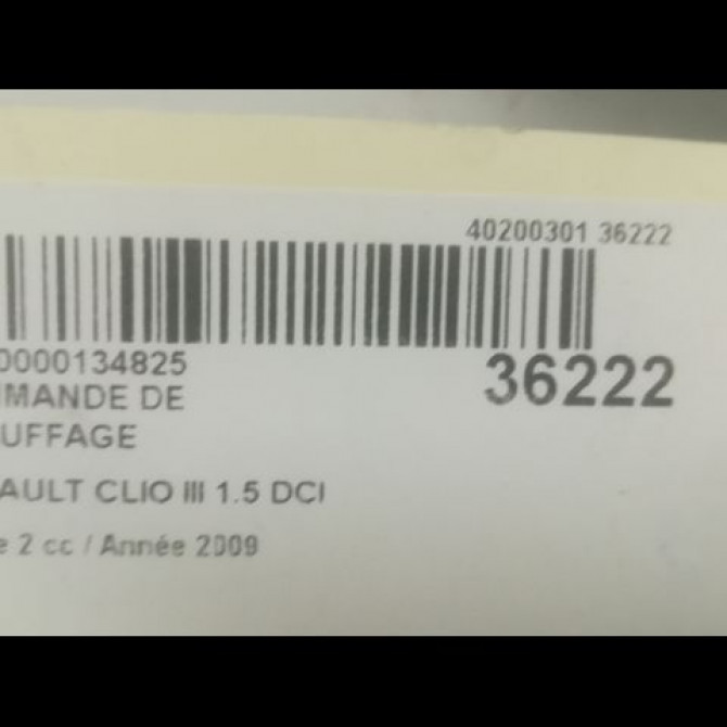 Commande de chauffage occasion RENAULT CLIO III Phase 2 03-2009->12-2014 1.5 DCI 85ch 8200296683 3