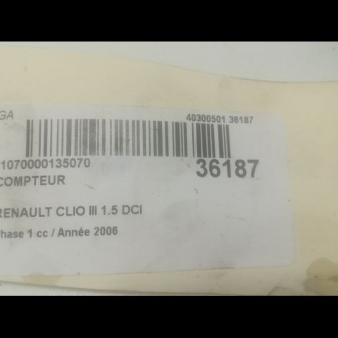 Compteur occasion RENAULT CLIO III Phase 1 09-2005->03-2009 1.5 DCI 70ch 8201031461 3
