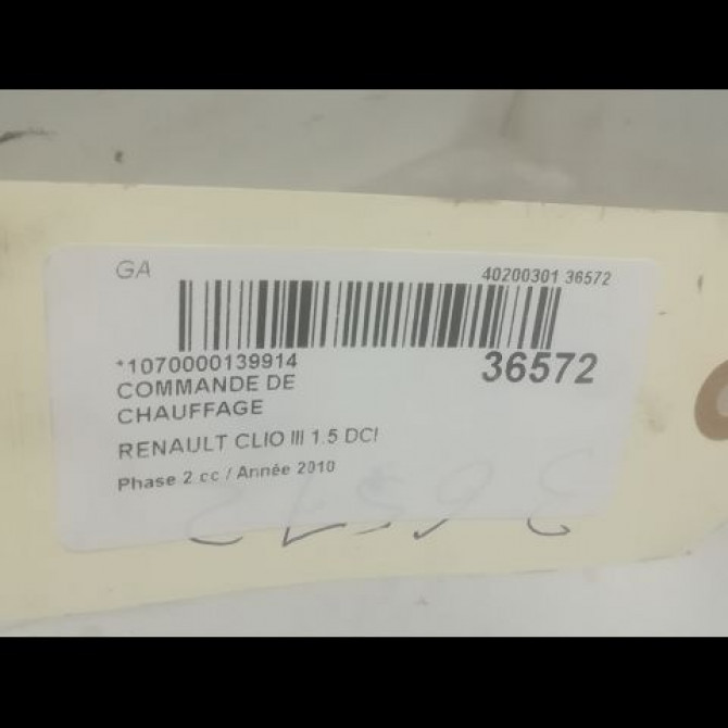 Commande de chauffage occasion RENAULT CLIO III Phase 2 03-2009->12-2014 1.5 DCI 90ch 8200296683 3