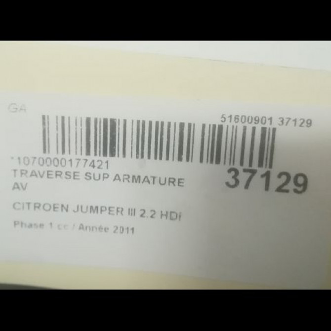 Traverse supérieure armature avant occasion CITROEN JUMPER III Phase 1 06-2006->... 2.2 HDi 100ch 1611621680 2