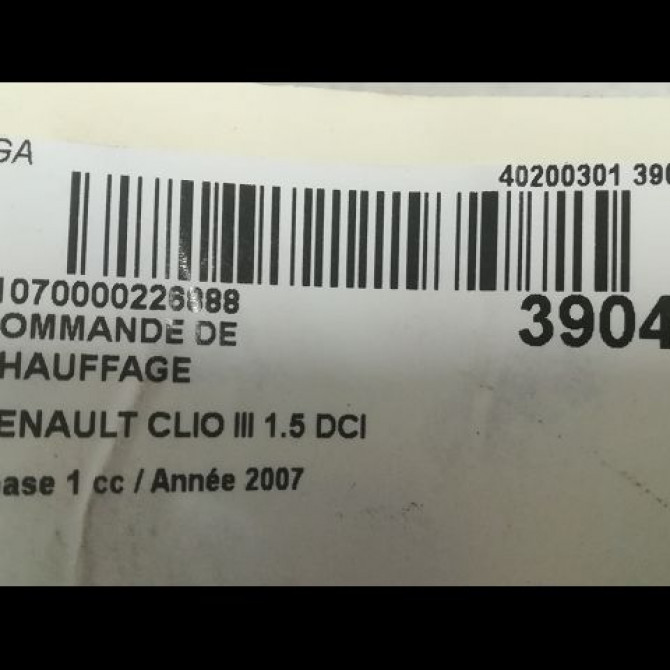 Commande de chauffage occasion RENAULT CLIO III Phase 1 09-2005->03-2009 1.5 DCI 85ch 8200296683 3