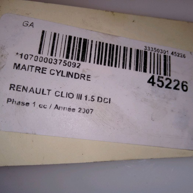 Maitre cylindre occasion RENAULT CLIO III Phase 1 09-2005->03-2009 1.5 DCI 70ch 7701208838 4
