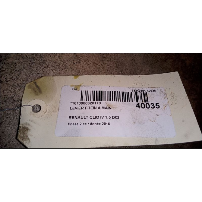 Levier frein a main occasion RENAULT CLIO IV Phase 2 08-2016->... 1.5 DCI 75ch 360103914R 4