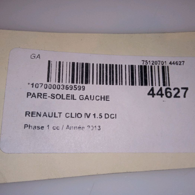 Pare-soleil gauche occasion RENAULT CLIO IV Phase 1 07-2012->... 1.5 DCI 90ch 964010303R 3
