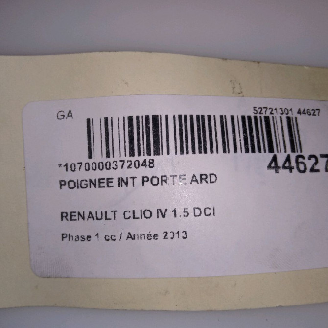 Poignee int porte ard occasion RENAULT CLIO IV Phase 1 07-2012->... 1.5 DCI 90ch 826724399R 4